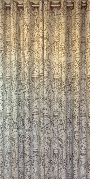 geometric-pattern eyelet curtain