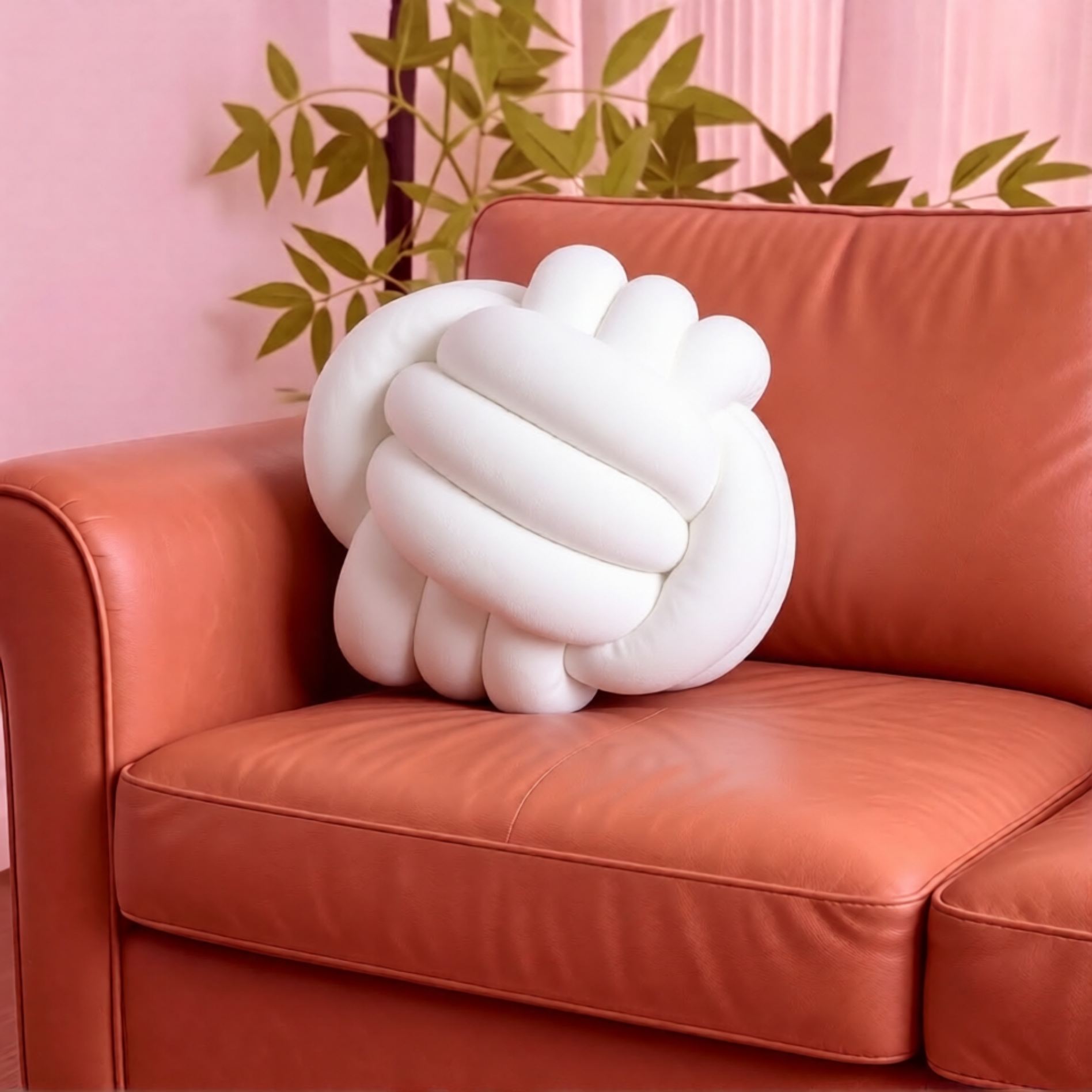 White infinity knot decorative throw pillow
